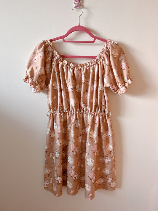 lizmelo brown floral minidress